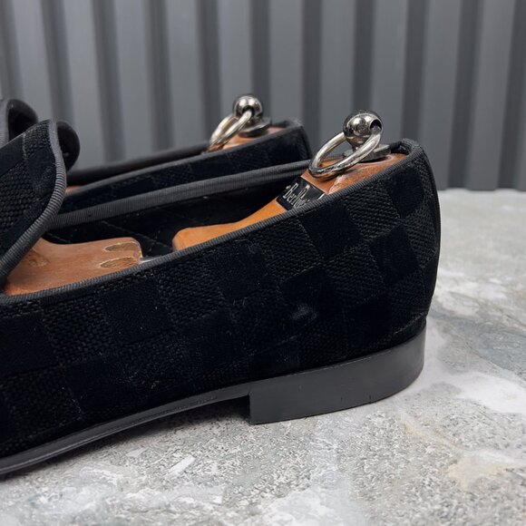Louis Vuitton Auteuil Loafers Damier Black Velour 7.5 LV or 8.5 US or 41.5 EUR - Picture 11 of 16